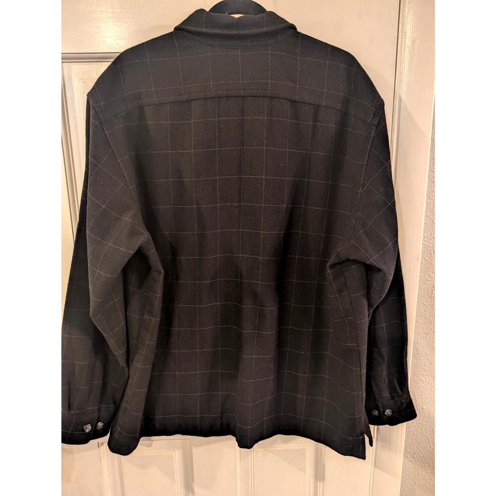 Eddie Bauer Men's Large Button-Down Plaid Fleece Wool